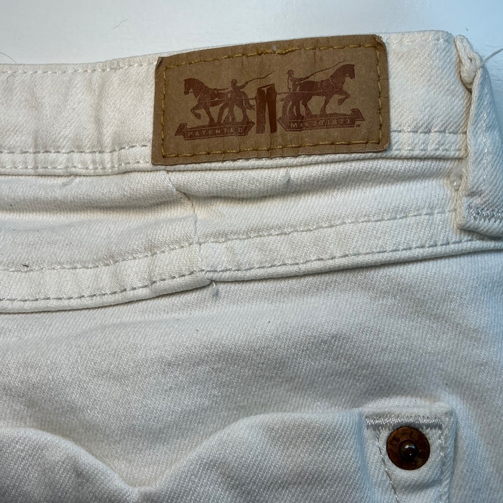 Levis Womens White Denim Leggings Skinny Jeans Stretch 30x30 Cotton Blend - Picture 2 of 12